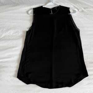 Theory Black Silk Sleeveless Blouse Tank Top Petite SP Minimalist Chic